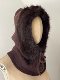 Pasamontañas de Punto para Mujer con Pelo Suave-Gorro y Cuello 2 en 1 -Cálido y Cómodo para Invierno go1499