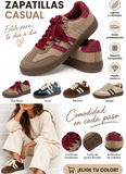 Zapatillas Casual Retro Combinadas de Mujer -Efecto Ante -Suela de Goma CC268
