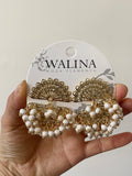 Pendientes flamencos de abanico con flecos y cuentas de colores PEN1299 - FELIZ SHOPPING 