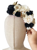 Corona de Flores Flamenca Hecha a Mano con Flores de Tela TK-26-f17