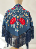 Mantón Flamenco Bordado con Flecos -Mantoncillo de Flamenca -Varios Colores 270032 Tk26