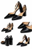 Zapatos de tacón con punta fina y pulsera al tobillo 8338