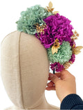Corona de Flores Flamenca Hecha a Mano con Flores de Tela TK-26-f17