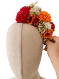 Corona de Flore Flamenca para nina Hecha a Mano con Flores de Tela TK-26-f14 - FELIZ SHOPPING 