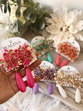 Pendientes flamencos de flor con lágrima -Largos llamativos y elegantes PEN1399