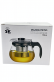Tetera de Vidrio 750ML con Filtro de Acero Inoxidable-Tetera Resistente al Calor para Té Suelto y Té de Hierbas tk25