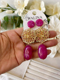 PENDIENTE FLAMENCO CON PIRDRA NATURAL PEN999 - FELIZ SHOPPING 