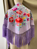 Mantón Flamenco Bordado con Flecos -Mantoncillo de Flamenca -Varios Colores Tk 270039 - FELIZ SHOPPING 