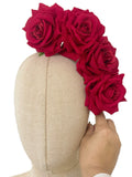 Corona de Flores Flamenca Hecha a Mano con Flores de Tela TK-26-f17