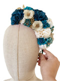 Corona de Flores Flamenca Hecha a Mano con Flores de Tela TK-26-f17