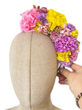 Corona de Flores Flamenca Hecha a Mano con Flores de Tela TK-26-f17