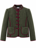 Chaqueta Corta de Mujer Estilo Oriental con Botones Chinos | Acolchada y Elegante 134315
