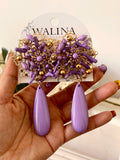 Pendientes flamencos de flor con lágrima -Largos llamativos y elegantes PEN1399