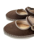 Zapatos Mary Jane Marrones de Gamuza con Hebilla Vintage N5812-7-MARRON