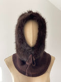 Pasamontañas de Punto para Mujer con Pelo Suave-Gorro y Cuello 2 en 1 -Cálido y Cómodo para Invierno go1499