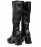 Botas Altas de Mujer con Plataforma y Tacón Ancho – Caña Alta y Cremallera Lateral 186MB
