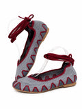 Bailarinas de crochet estilo bohemio con cordones N5810