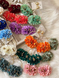 Pendientes de aro con flores-Hechos a mano-Elegantes y modernos pen899 tk-26 - FELIZ SHOPPING 