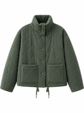 Chaqueta Acolchada de Pana para Mujer | Cuello Alto, Corte Oversize y Cordón Ajustable | Talla Única hasta XL 8611