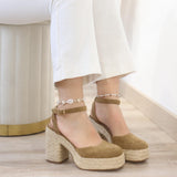 Esparto de Tacón Grueso con Plataforma de Yute 6106