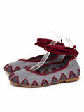 Bailarinas de crochet estilo bohemio con cordones N5810
