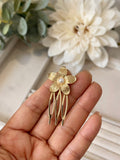 Peineta Dorada con Flor y Perla -Accesorio Flamenco bro499