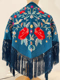 Mantón Flamenco Bordado con Flecos -Mantoncillo de Flamenca -Varios Colores 270032 Tk26
