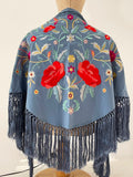 Mantón Flamenco Bordado con Flecos -Mantoncillo de Flamenca -Varios Colores 270032 Tk26