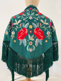 Mantón Flamenco Bordado con Flecos -Mantoncillo de Flamenca -Varios Colores 270032 Tk26