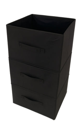 3 Caja de Almacenamiento Plegable Negra con Asa 30*30cm tk25