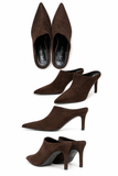 Mules de tacón fino con punta afilada -Elegantes y estilizados 3299