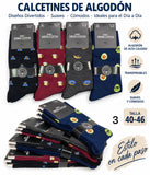 Calcetines de Algodón para Hombre 40–46 (12 pares )Diseños Divertidos y Variados