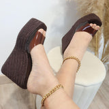 Sandalias de cuña con banda transparente | Plataforma abierta - FELIZ SHOPPING 