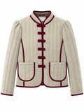 Chaqueta Corta de Mujer Estilo Oriental con Botones Chinos | Acolchada y Elegante 134315