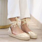 Esparto planas con cintas -Cómodas y versátiles para verano 9018 6018