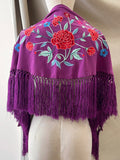 MANTON FLAMENCO BORDADO MEDIANA PARA ADULTOS Y NIÑAS - 270062 MORAO