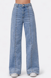 Jeans de Pierna Ancha con Tachuelas y Tiro Alto WH3520