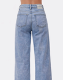 Jeans de Pierna Ancha con Tachuelas y Tiro Alto WH3520