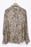Blusa de gasa con estampado geométrico vintage 813-7