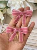 Broche Peine para el Cabello con Lazo de Terciopelo (Varios Colores) Tk-26-bro399