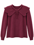 Jersey de Punto con Cuello Grande y Lazo – Talla Única 26989