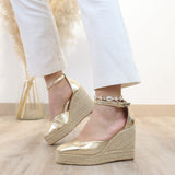 Esparto de Cuña para Mujer con Correa al Tobillo 6002