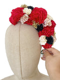 Corona de Flores Flamenca Hecha a Mano con Flores de Tela TK-26-f17