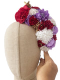 Corona de Flores Flamenca Hecha a Mano con Flores de Tela TK-26-f17