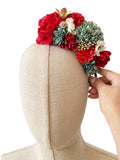 Corona de Flore Flamenca para nina Hecha a Mano con Flores de Tela TK-26-f14 - FELIZ SHOPPING 
