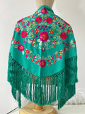Mantón Flamenco Bordado con Flecos -Mantoncillo de Flamenca -Varios Colores Tk26