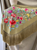 LM1-270039 MANTONCILLO BORDADO FLAMENCO VERDE KHAKI