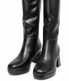 Botas Altas de Mujer con Plataforma y Tacón Ancho – Caña Alta y Cremallera Lateral 186MB
