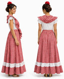 7893 Conjunto Flamenco Piquillo y Falda de Cuadros (Camiseta Blanca No Incluida)