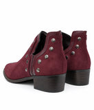 Botines de Mujer con Tachuelas y Cremallera Lateral – Tacón Bajo de 4 cm, Punta Fina, Estilo Casual y Elegante Y2092